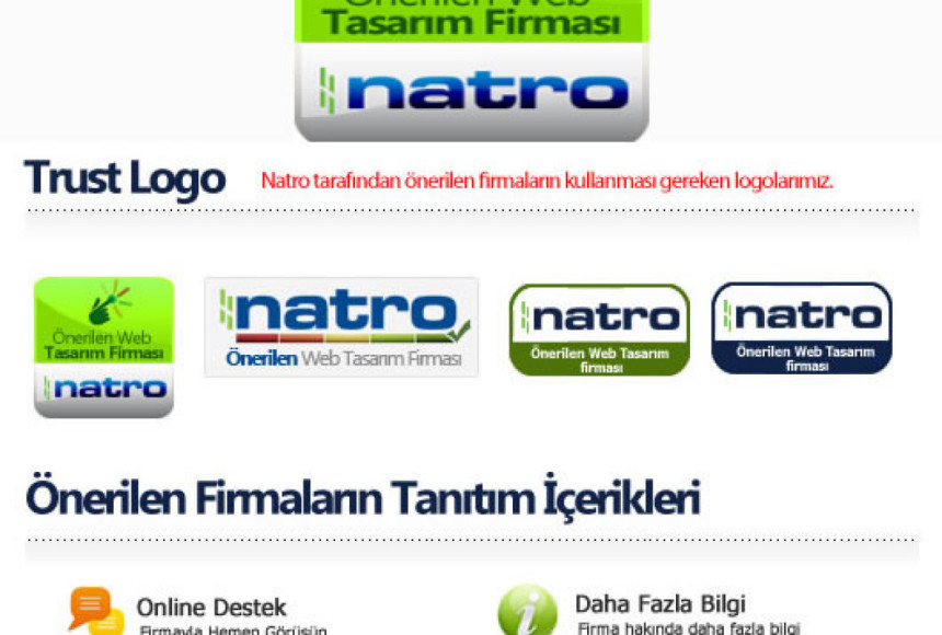 Natro'dan 'Önerilen Web Tasarım Firması' hizmeti