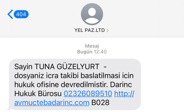 GELEN MESAJ