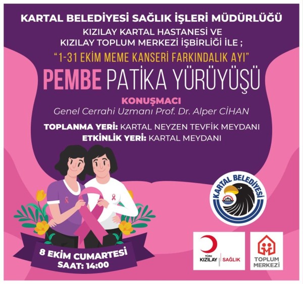 Kartal Belediyesi’nden Meme Kanserine Farkındalık İçin Pembe Patika Yürüyüşü