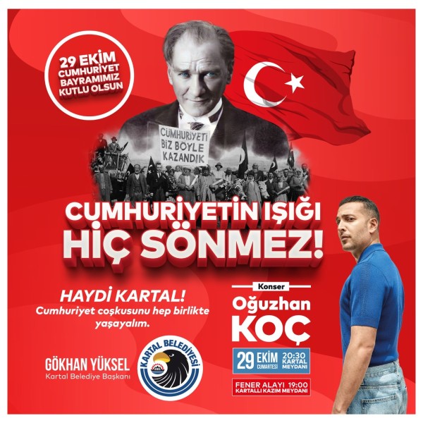 Kartal’da 29 Ekim Cumhuriyet Bayramı Coşkusu Doyasıya Yaşanacak