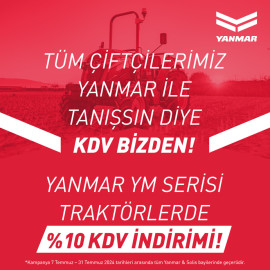 Yanmar YM serisi traktörlerde %10 KDV Bedeli Yanmar Turkey’den!